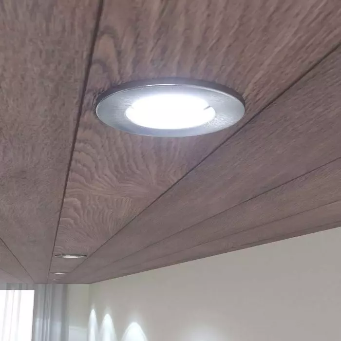 Fire Rated Downlight Gu10 Fixed In A Brushed Chrome Finish