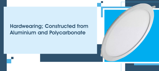 12w Round LED Panel - Hardwearing; Constructed from Aluminium and Polycarbonate
