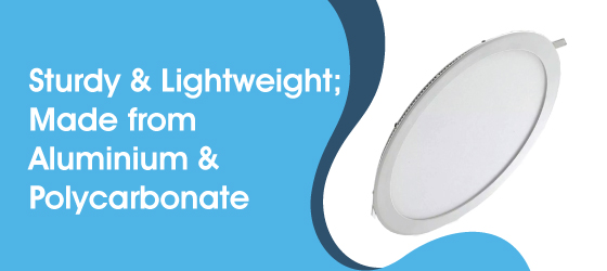 18w LED Panel Light - Sturdy & Lightweight; Made from Aluminium & Polycarbonate