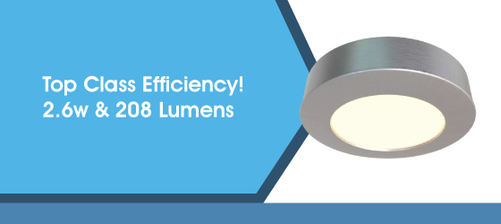 2.6w 240v Under Cabinet Light - Top Class Efficiency! 2.6w & 208 Lumens