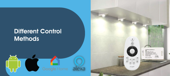 2.6w Triangle Brushed Chrome Under Cabinet Light - Different Control Methods
