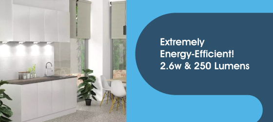 2.6w Triangle Brushed Chrome Under Cabinet Light - Extremely Energy-Efficient! 2.6w & 250 Lumens