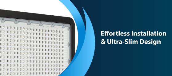 200w LED flood light with photocell - Effortless Installation & Ultra-Slim Design