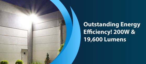 200w LED flood light with photocell - Outstanding Energy Efficiency! 200W & 19,600 Lumens