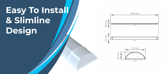 5ft cool white LED batten - Easy To Install & Slimline Design