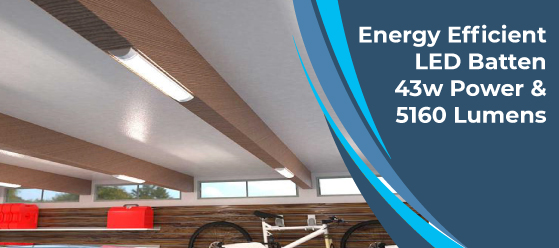 5ft cool white LED batten - Energy Efficient LED Batten. 43w Power & 5160 Lumens