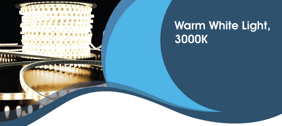 5w IP65 Warm White LED Strip - Warm White Light, 3000K
