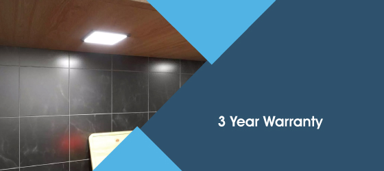 6w Square Brushed Chrome LED Under Cabinet Light - 3 Year Warranty