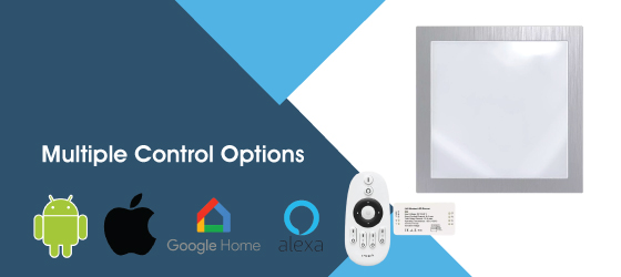 6w Square Brushed Chrome LED Under Cabinet Light - Multiple Control Options