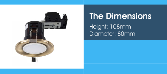 Antique Brass LED Downlight - The Dimensions