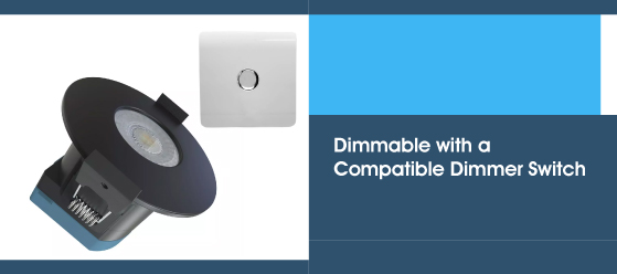 Black CCT Fire-Rated LED Downlight - Dimmable with a Compatible Dimmer Switch