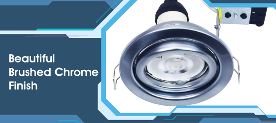 GU10 Brushed Chrome Tilt Downlight - Beautiful Brushed Chrome Finish
