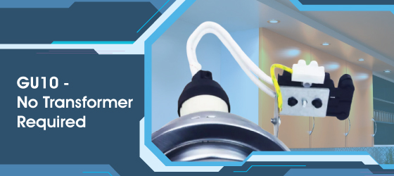 GU10 Brushed Chrome Tilt Downlight - GU10 - No Transformer Required