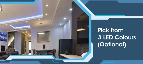 GU10 Brushed Chrome Tilt Downlight - Pick from 3 LED Colours (Optional)