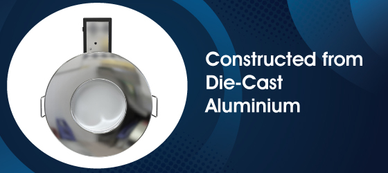 IP65 Polished Chrome Downlight - Constructed from Die-Cast Aluminium