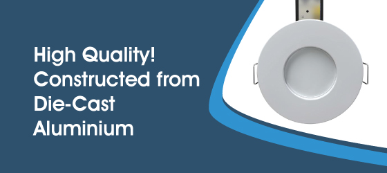 IP65 White Fire-Rated Downlights - High Quality! Constructed from Die-Cast Aluminium