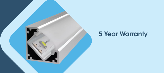 Pack of 3 Corner LED Profiles - 5 Year Warranty