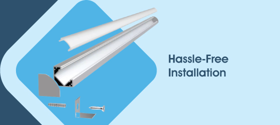 Pack of 3 Corner LED Profiles - Hassle-Free Installation