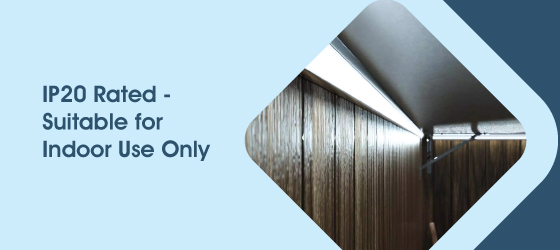 Pack of 3 Corner LED Profiles - IP20 Rated - Suitable for Indoor Use Only