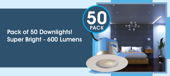 Pack of 50 6w Satin Nickel LED Downlights - Pack of 50 Downlights! Super Bright - 600 Lumens