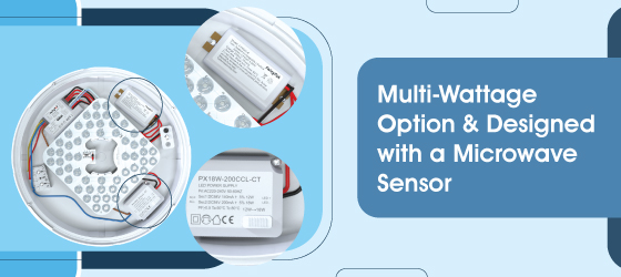 Pack of 5 Sensor 18w LED Bulkhead - Multi-Wattage Option & Designed with a Microwave Sensor