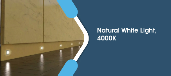 Pack of 8 Brushed Chrome LED Plinth, 4000K - Natural White Light, 4000K