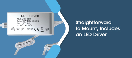 Pack of 8 Brushed Chrome LED Plinth, 4000K - Straightforward to Mount; Includes an LED Driver