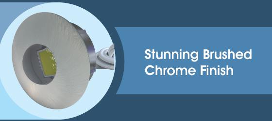 Pack of 8 LED Plinth Lights, 0.6w - Stunning Brushed Chrome Finish