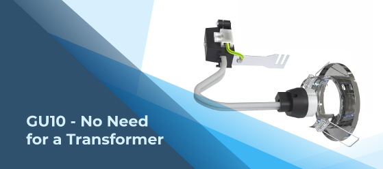 Polished chrome LED downlight - GU10 - No Need for a Transformer