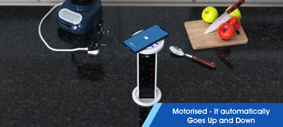 motorised pop up plug socket - it automatically goes up and down