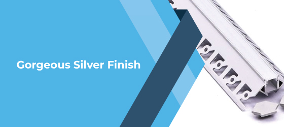 Silver recessed aluminium profile - Gorgeous Silver Finish