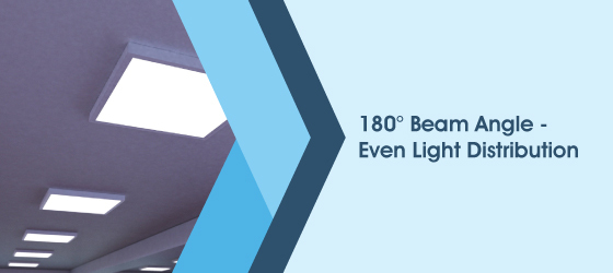 Surface-mounted LED panel 6000K - 180° Beam Angle - Even Light Distribution