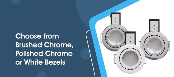 Tilt Die-Cast LED Downlight in Various Finish - Choose from Brushed Chrome, Polished Chrome or White Bezels