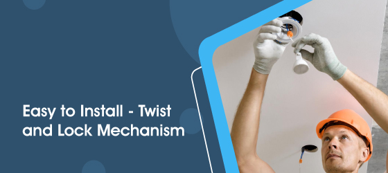 Tilt Die-Cast LED Downlight in Various Finish - Easy to Install - Twist and Lock Mechanism