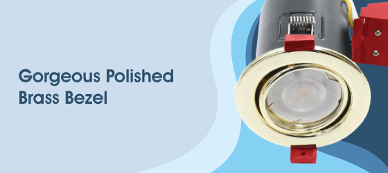 Tilt Fire-rated Polished Brass LED Downlight - Gorgeous Polished Brass Bezel