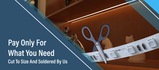 Warm white LED strip - Pay Only For What You Need - Cut To Size And Soldered By Us