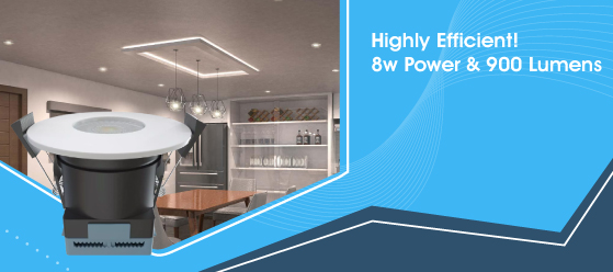 White CCT Fire-Rated LED Downlight - Highly Efficient! 8w Power & 900 Lumens