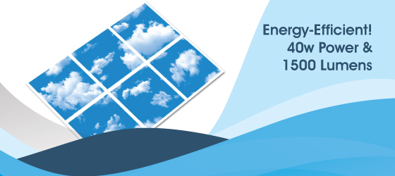 set of 6 3D sky panels - Energy-Efficient! 40w Power & 1500 Lumens